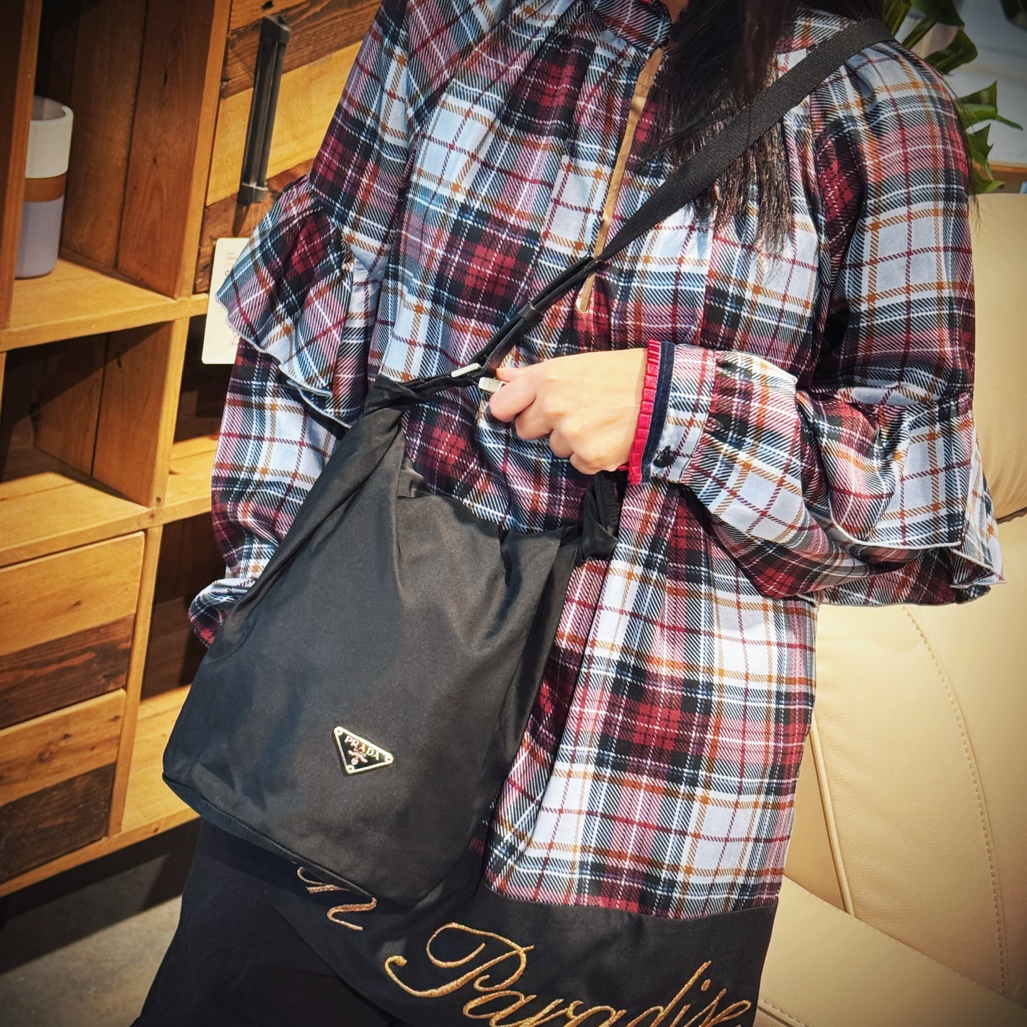 Prada Vela Nylon Shoulder Bag TWS