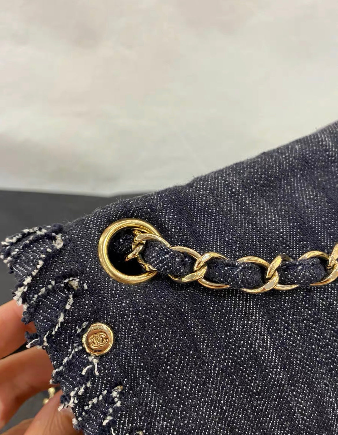 CHANEL 2006 NIGHT FLIGHT DENIM REISSUE AIRPLANE RAINBOW BAG 24K GHW