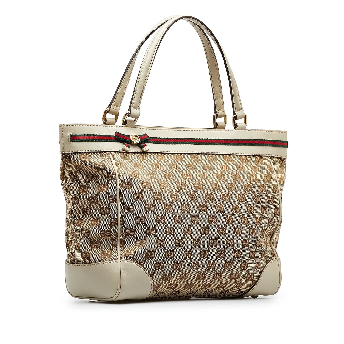 Gucci Tan Leather Canvas Tote Style 3