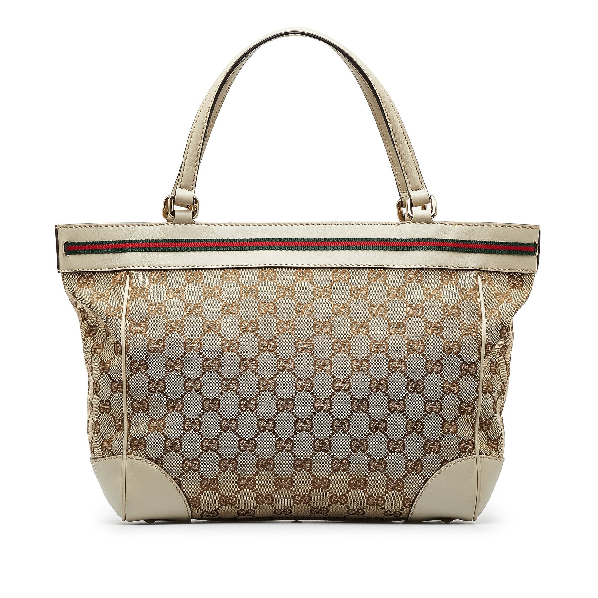 Gucci Tan Leather Canvas Tote Style 3