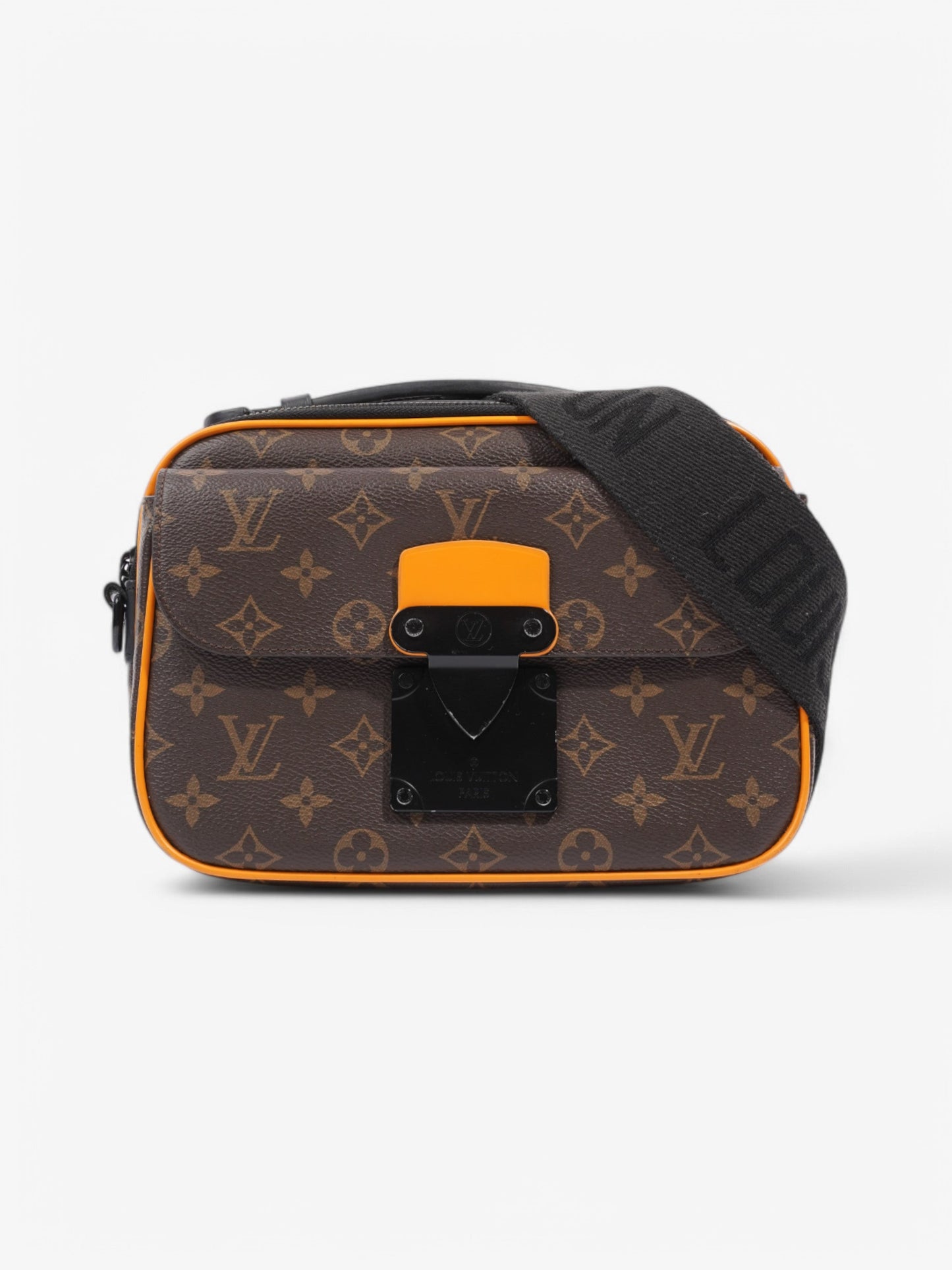 Louis Vuitton S Lock Messenger Monogram / Black / Orange Coated Canvas