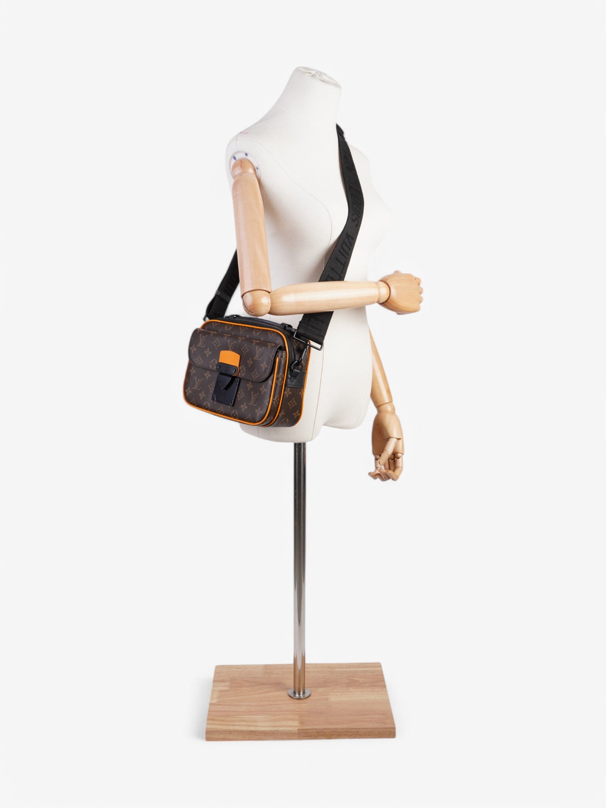 Louis Vuitton S Lock Messenger Monogram / Black / Orange Coated Canvas