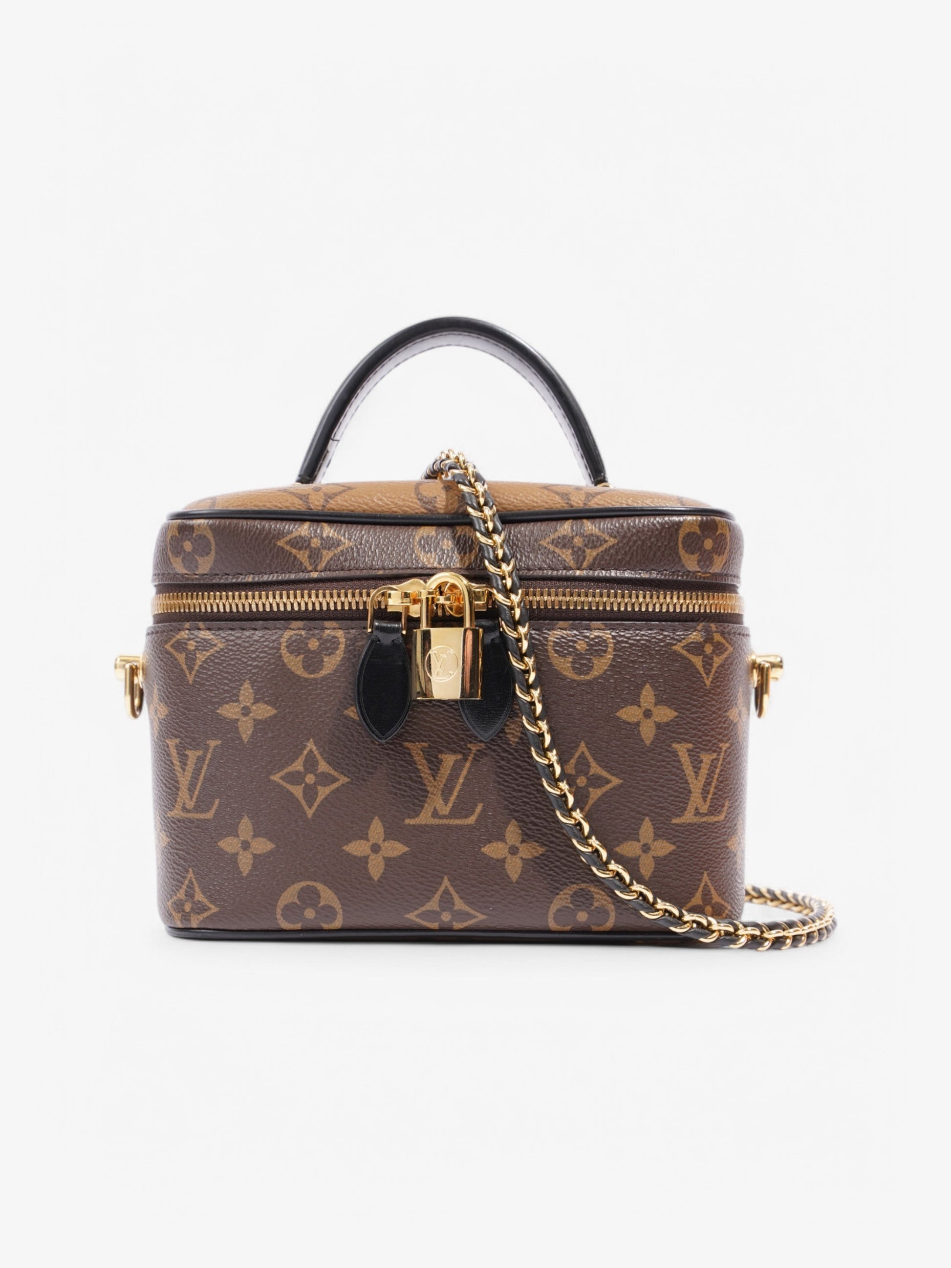 Louis Vuitton Vanity with Chain Monogram / Monogram Reverse / Black Coated Canvas PM