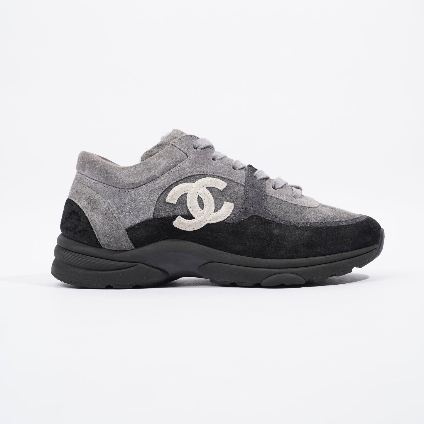Chanel CC Runner Grey Black Suede EU 38 UK 5