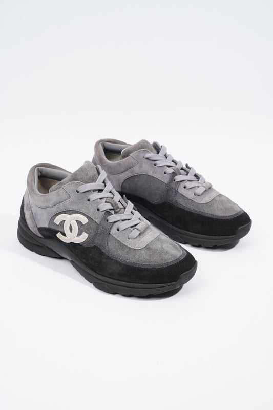 Chanel CC Runner Grey Black Suede EU 38 UK 5