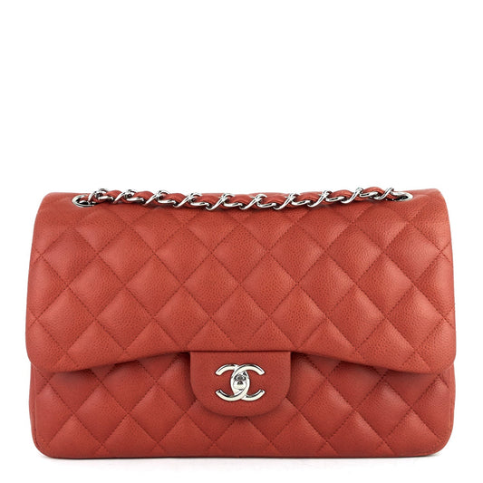 Chanel Double Flap Quilted Caviar Leather Bag