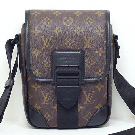 LOUIS VUITTON Shoulder Bag PVC, Leather black Monogram Macasa archie messenger mens