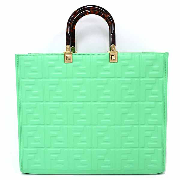 FENDI Tote Bag 8BH386 Smooth Rubbed green Sunshine Medium
