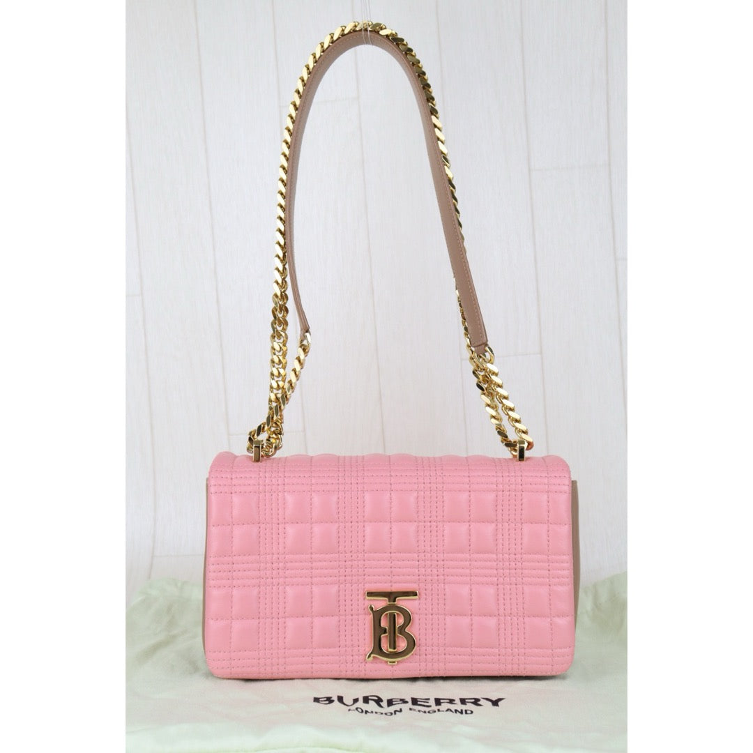 ( Rank A)?BURBERRY Matrasse Chain Lola Shoulder Bag Pink ?H25063011