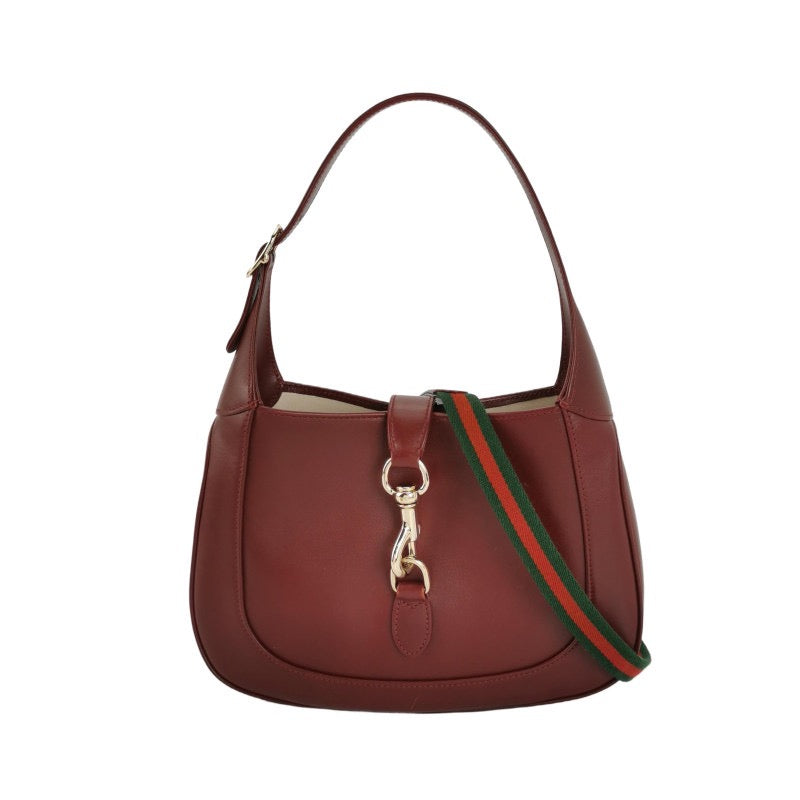 Gucci Jackie 1961 Small Ancora Red Burgundy Leather Shoulder Bag