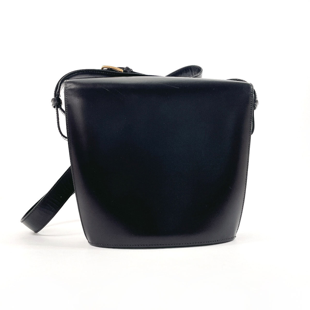 CELINE Shoulder Bag leather black Circle logo