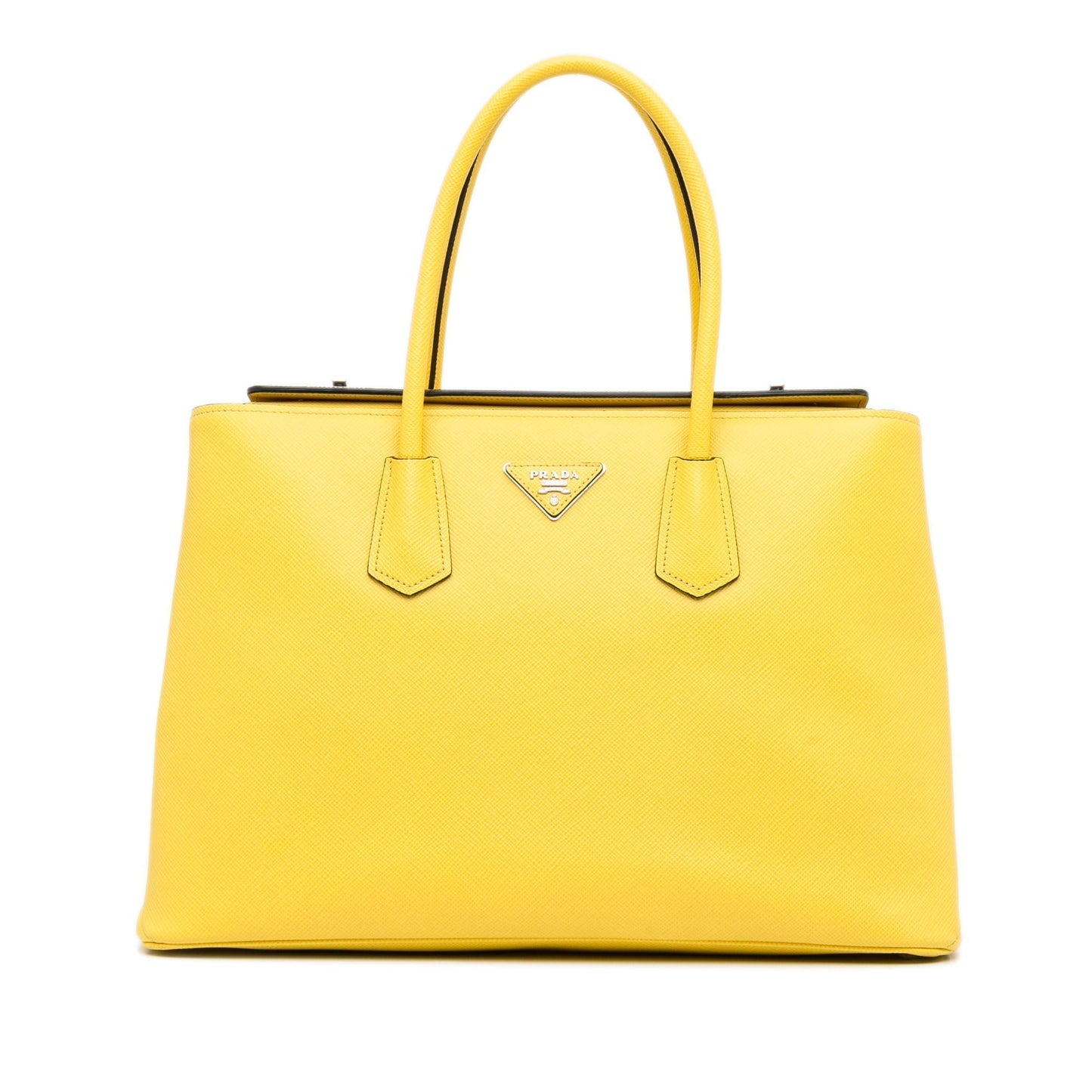 Prada Double Cuir Yellow Saffiano Luxury Handbag