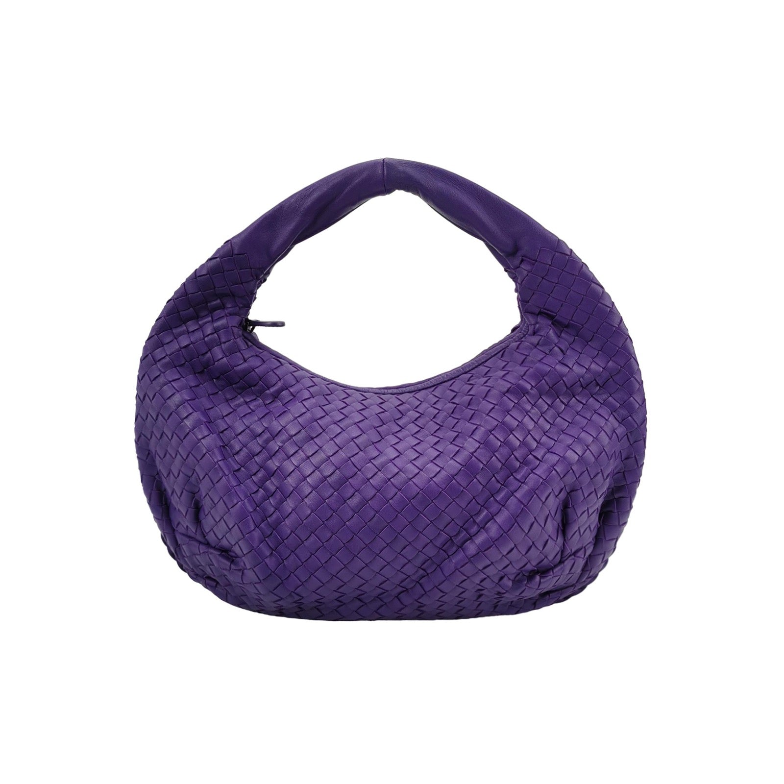 Bottega Veneta Belly Hobo Intrecciato Lambskin Leather Purple Medium 40cm