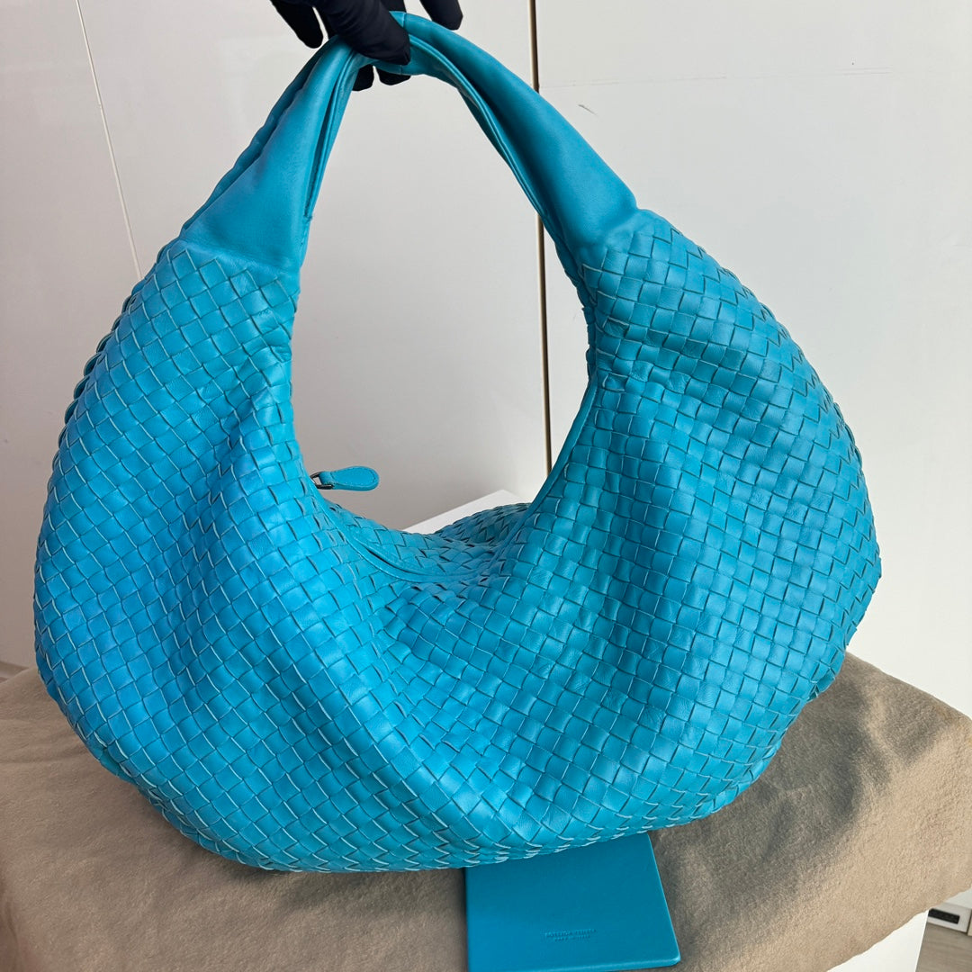 Bottega Veneta Belly Hobo Intrecciato Lambskin Leather Sky Blue Large 50cm