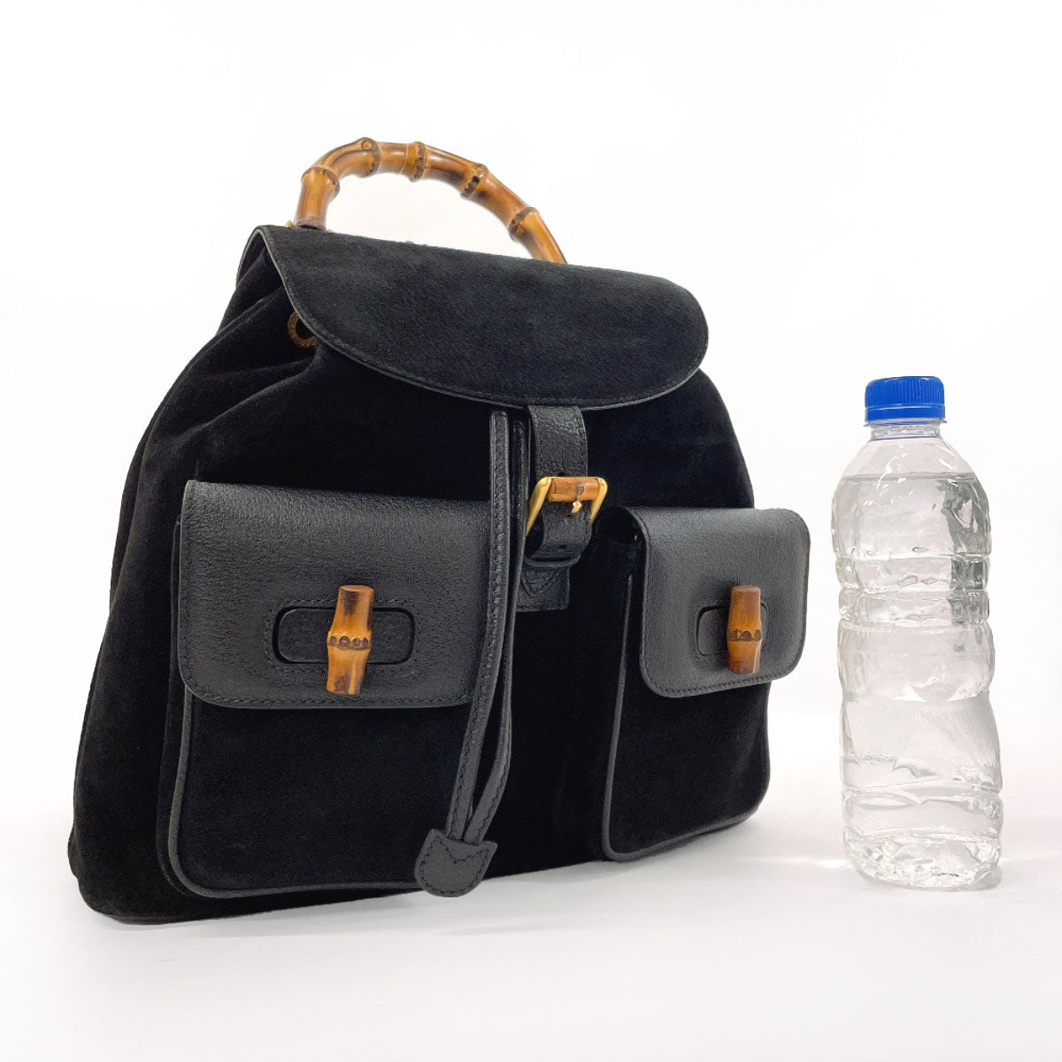 GUCCI Backpack 003?1998 Suede, Leather black Bamboo