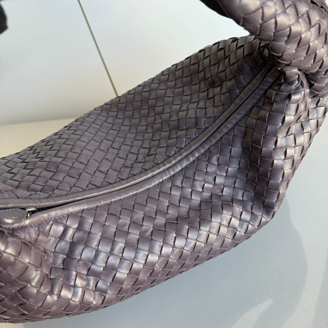 Bottega Veneta Veneta Intrecciato Hobo Bag Large Dark Chocolate Brown Lambskin leather 47cm