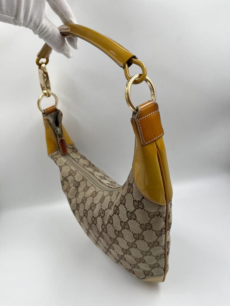 Gucci Leather Canvas Shoulder Bag Style 13