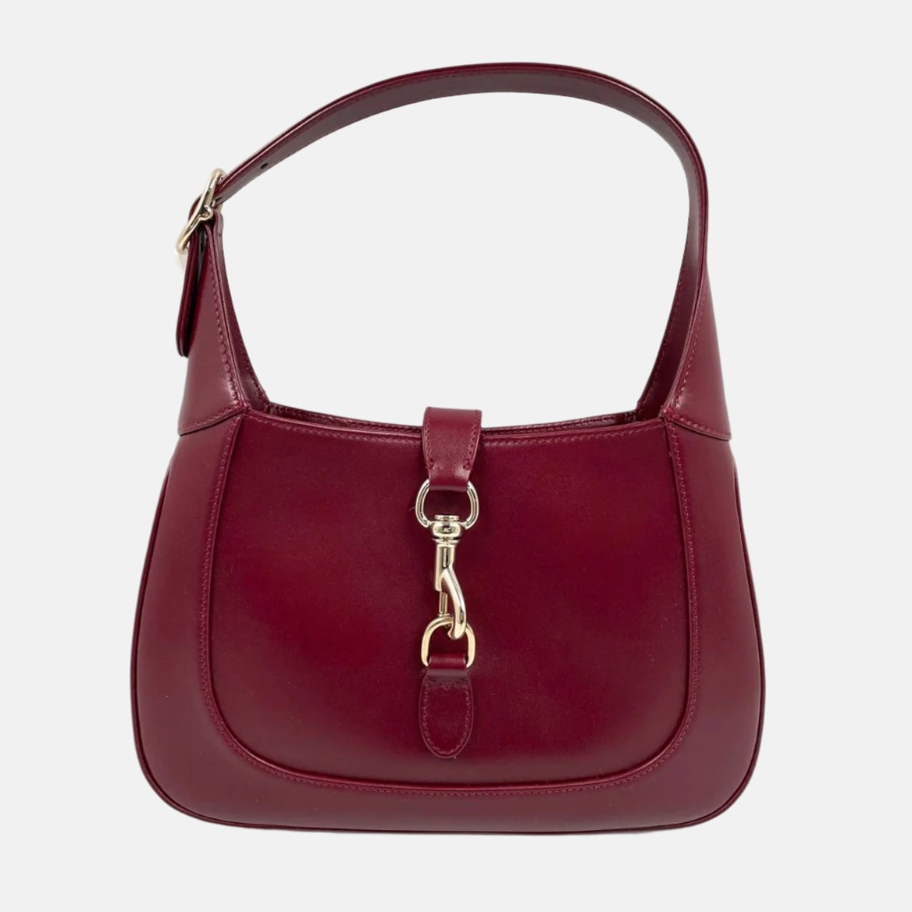 Gucci Jackie 1961 Small Ancora Red Burgundy Leather Shoulder Bag Clasp