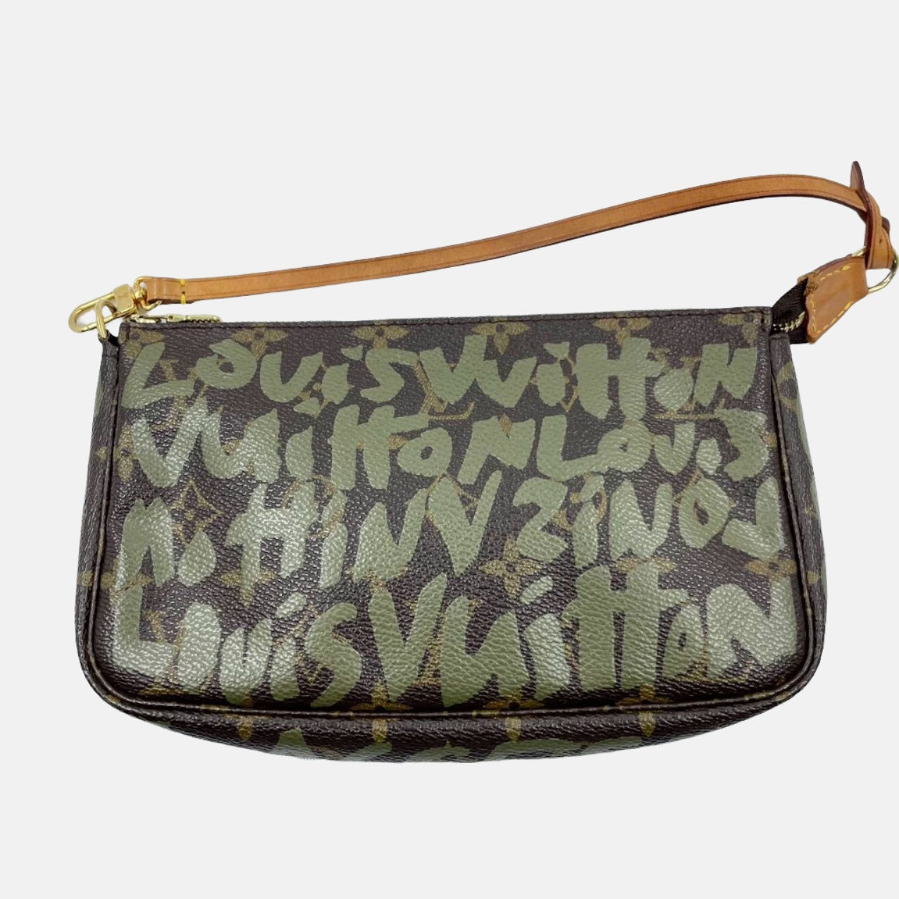 Louis Vuitton Pochette Accessoire Monogram Green Graffiti Clutch