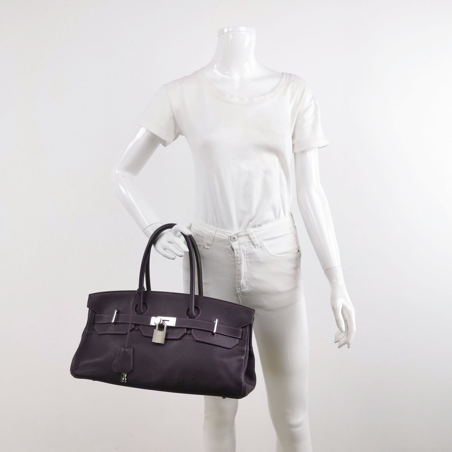 Hermes Shoulder Birkin 42 HSS Special Order Togo Cassis Violet Anemone Interior Hardware 2009