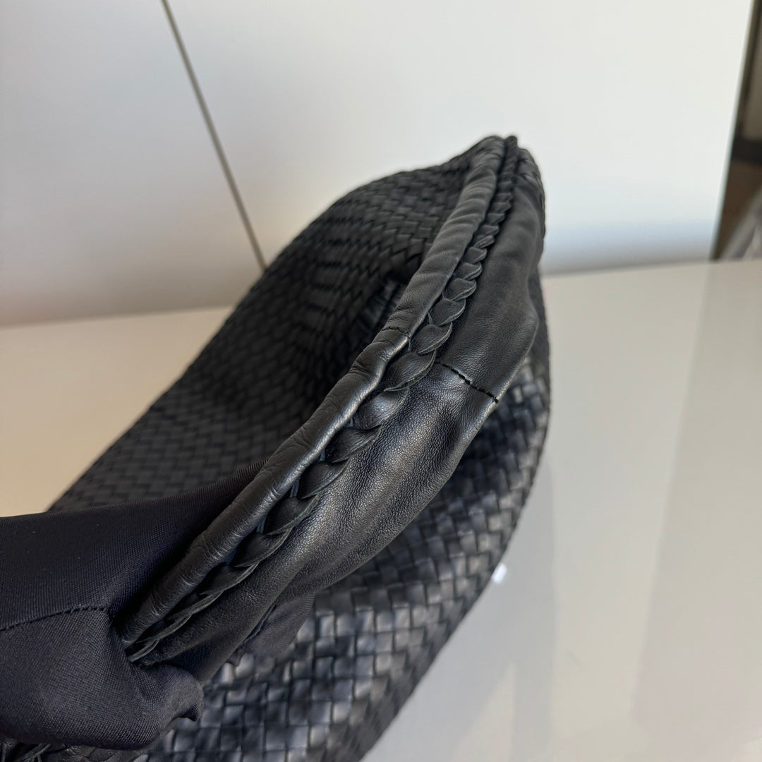 Bottega Veneta Belly Hobo Intrecciato Leather Black Large 52cm