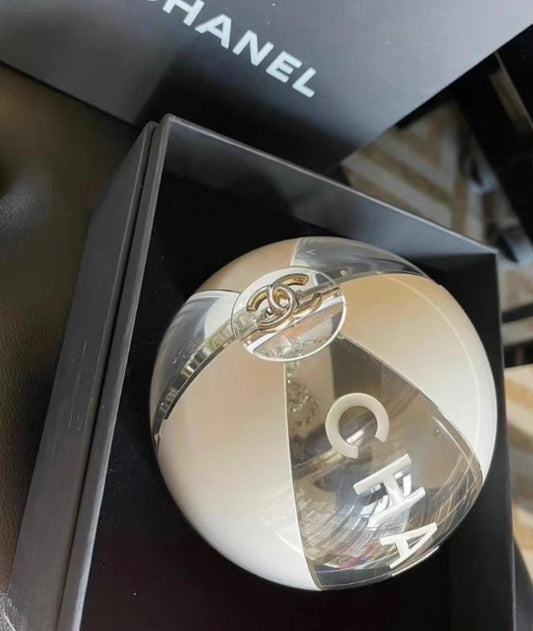 CHANEL 2019 CREAM WHITE COCO BEACH BALL MINAUDIÃRE CLUTCH BAG GHW