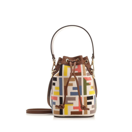 FENDI FF MULTICOLOR MINI MON TR SOR BUCKET BAG