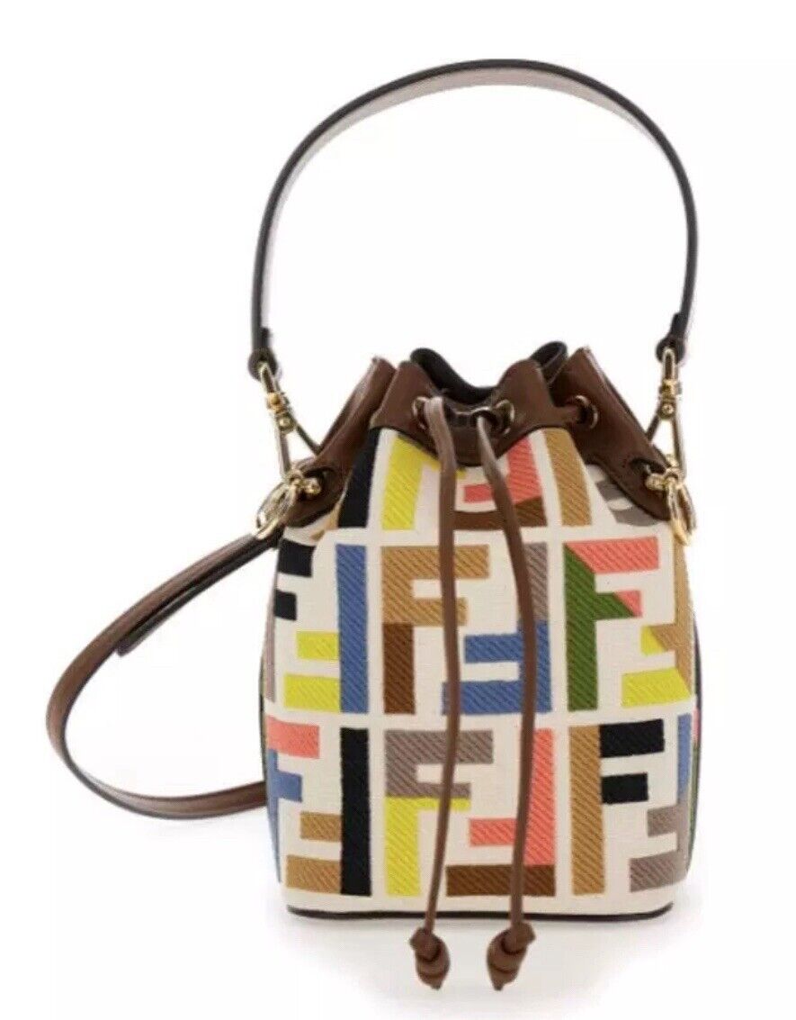 FENDI FF MULTICOLOR MINI MON TR SOR BUCKET BAG