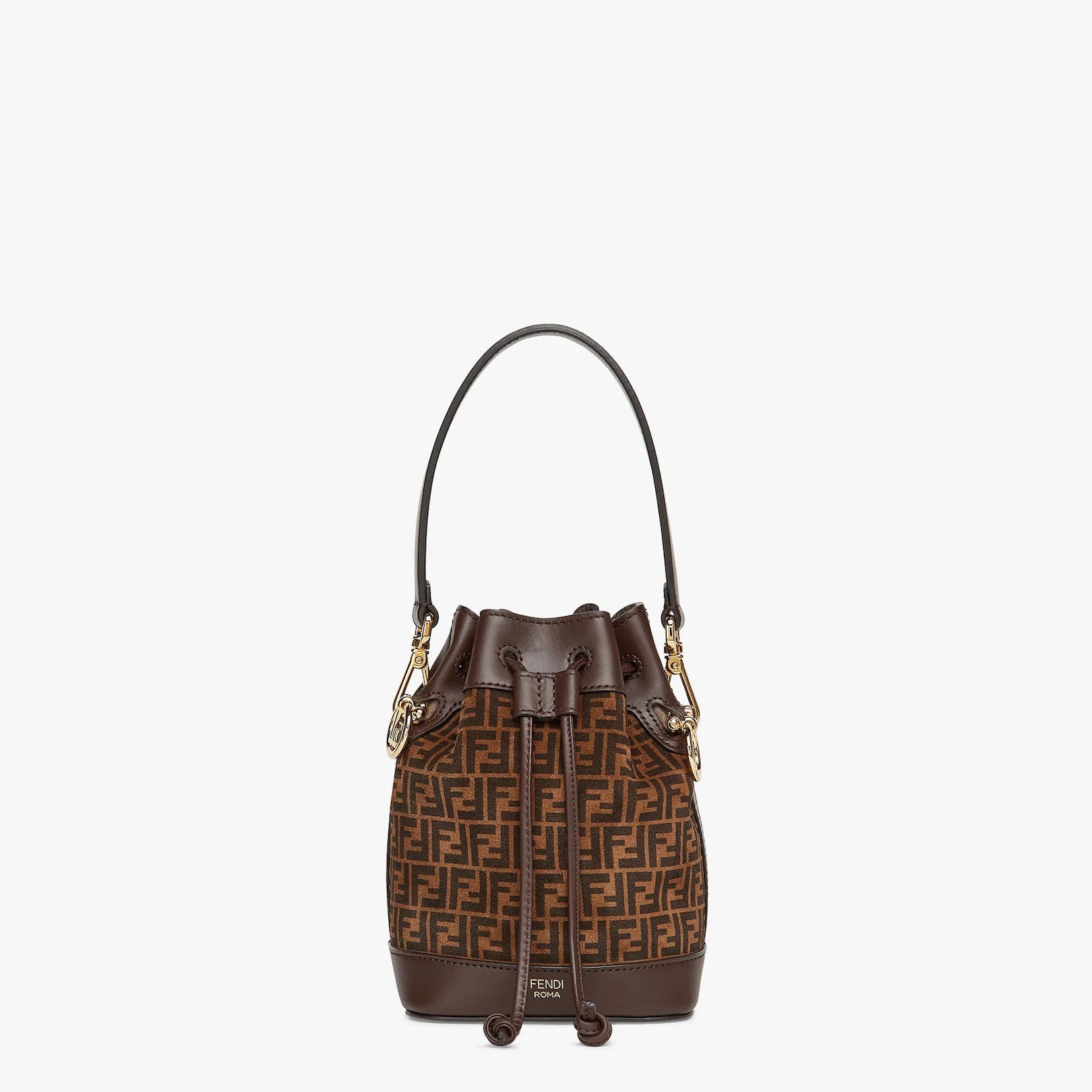 FENDI FF MINI MON TR SOR BUCKET BAG WITH SHOULDER STRAP