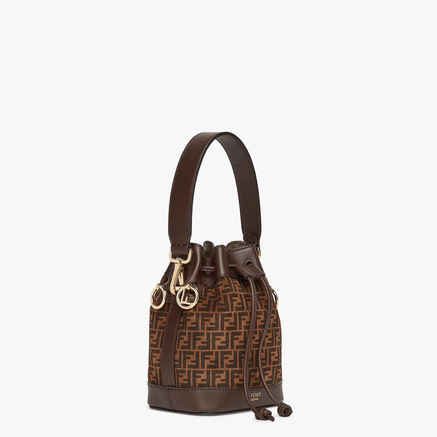 FENDI FF MINI MON TR SOR BUCKET BAG WITH SHOULDER STRAP