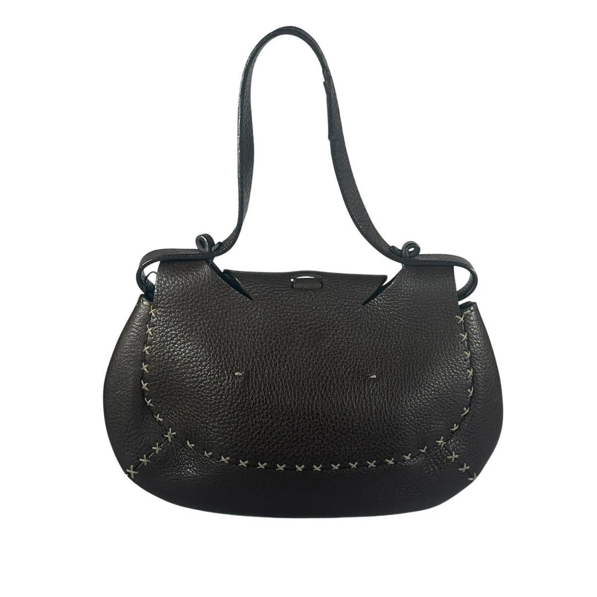 FENDI SELLERIA CALFSKIN LEATHER SHOULDER BAG