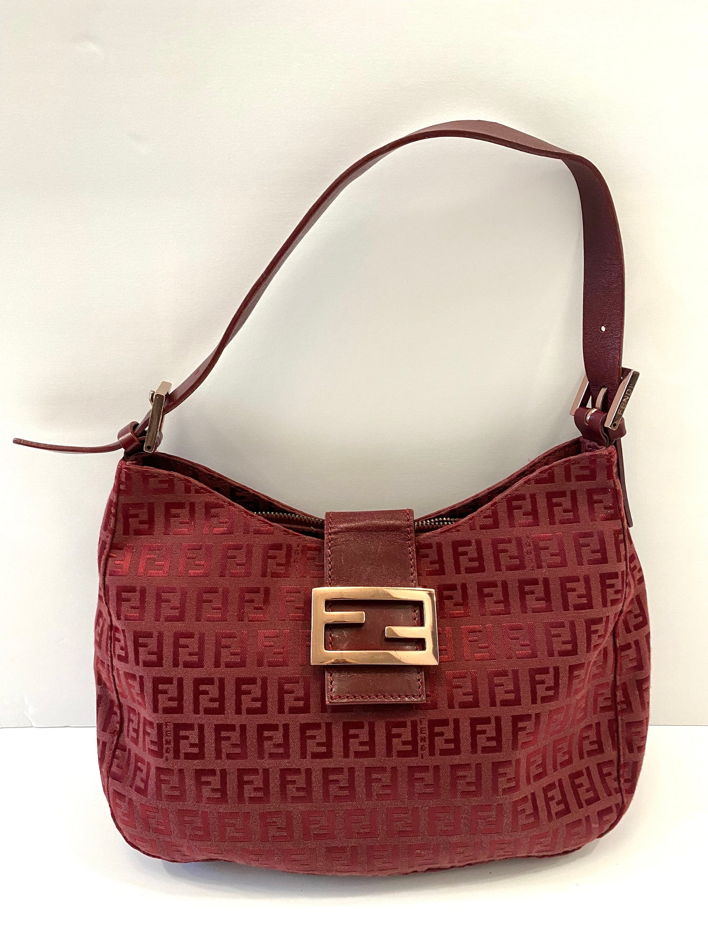 FENDI ZUCCHINO MAMA BAGUETTE SHOULDER BAG
