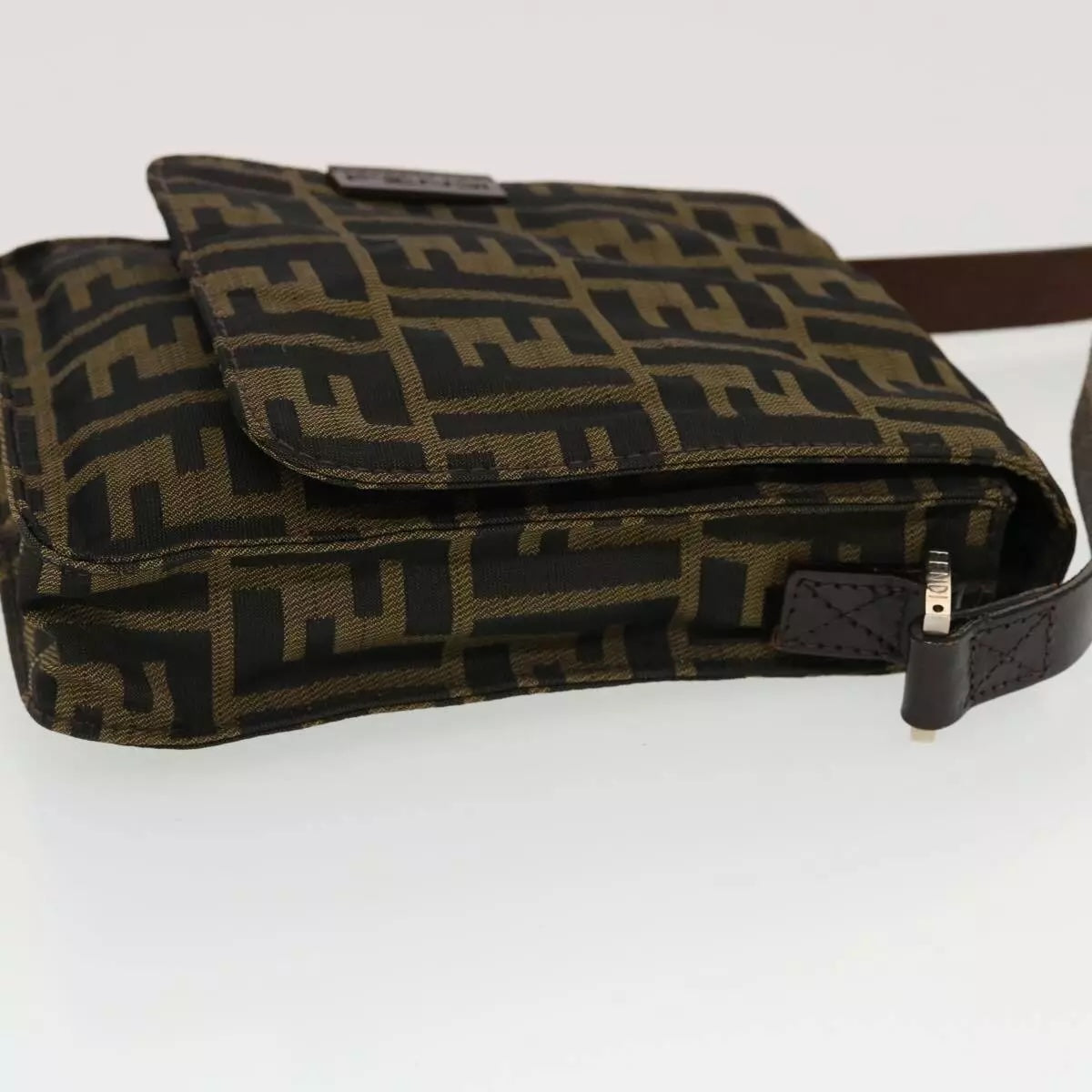 FENDI FF ZUCCA CANVAS MINI MESSENGER BAG