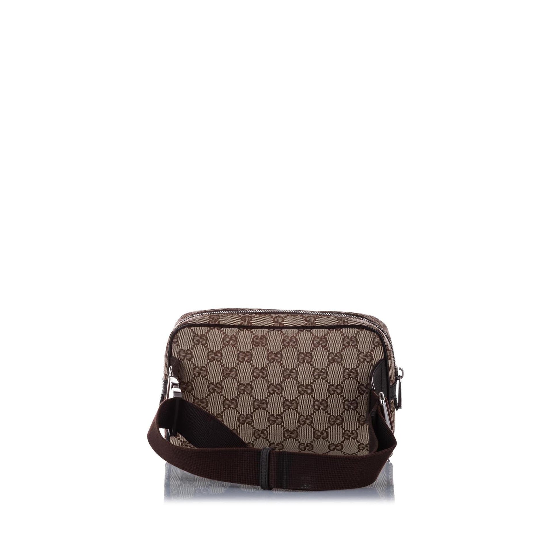 Gucci Leather Canvas Shoulder Bag