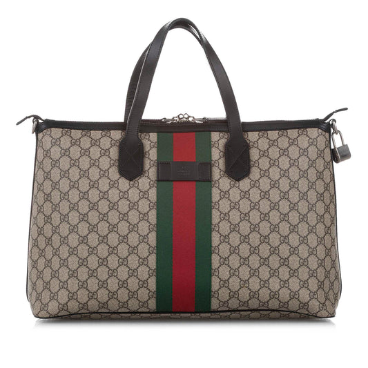 Gucci Monogram Leather Canvas Shoulder Bag