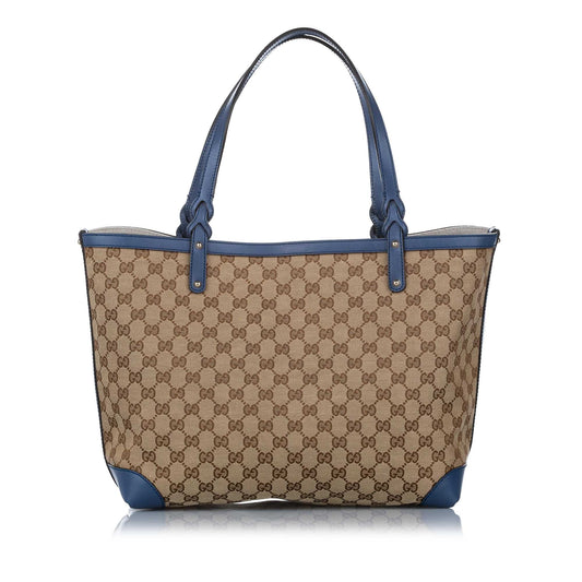Gucci Leather Canvas Tote