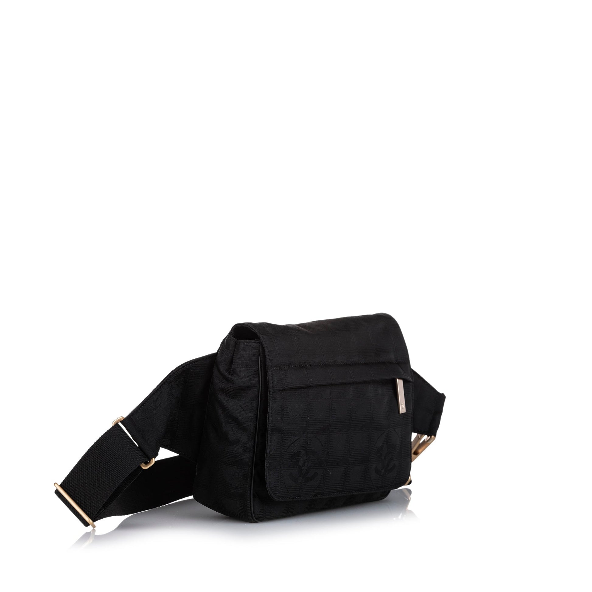 Chanel New Travel Line Canvas Belt Bag Black