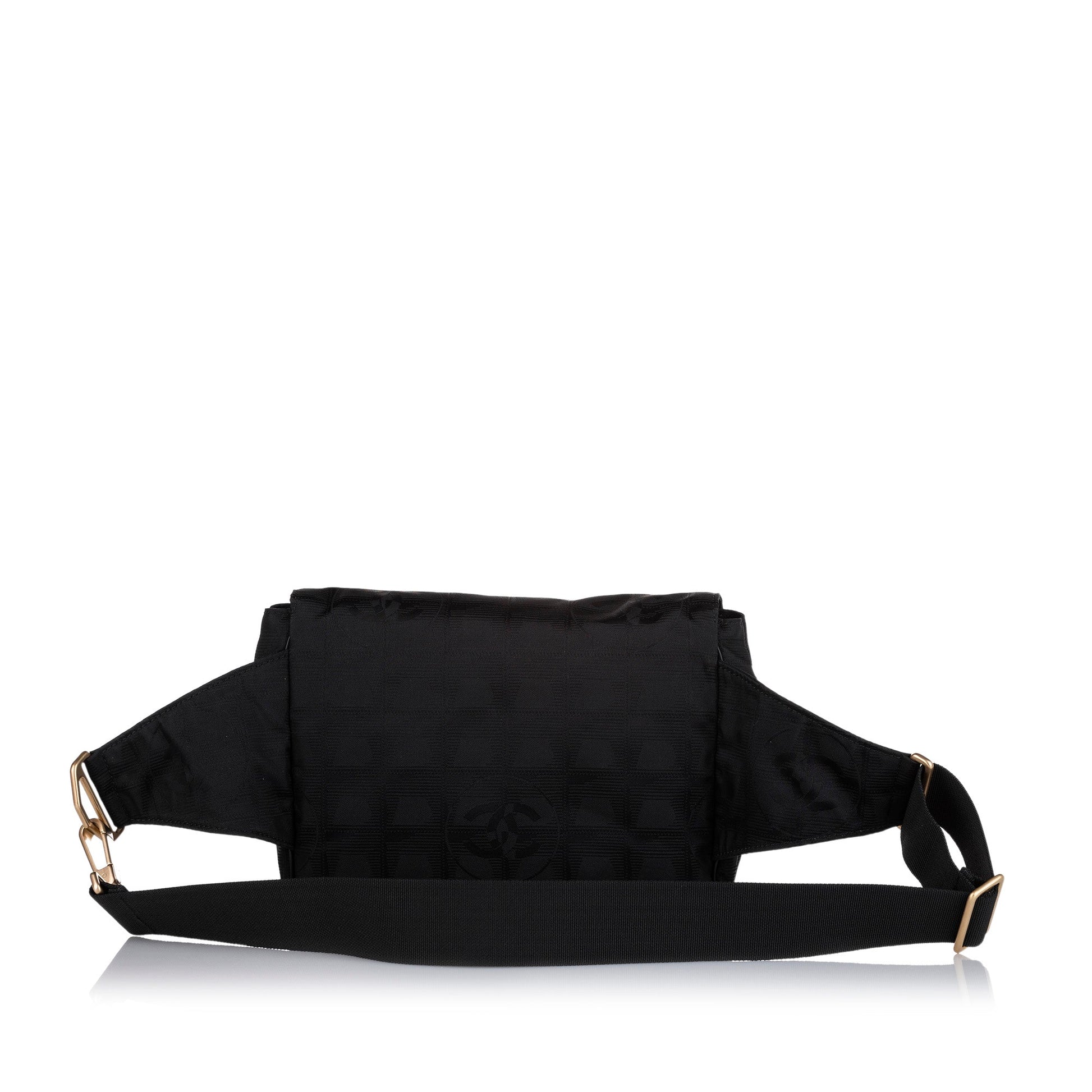 Chanel New Travel Line Canvas Belt Bag Black