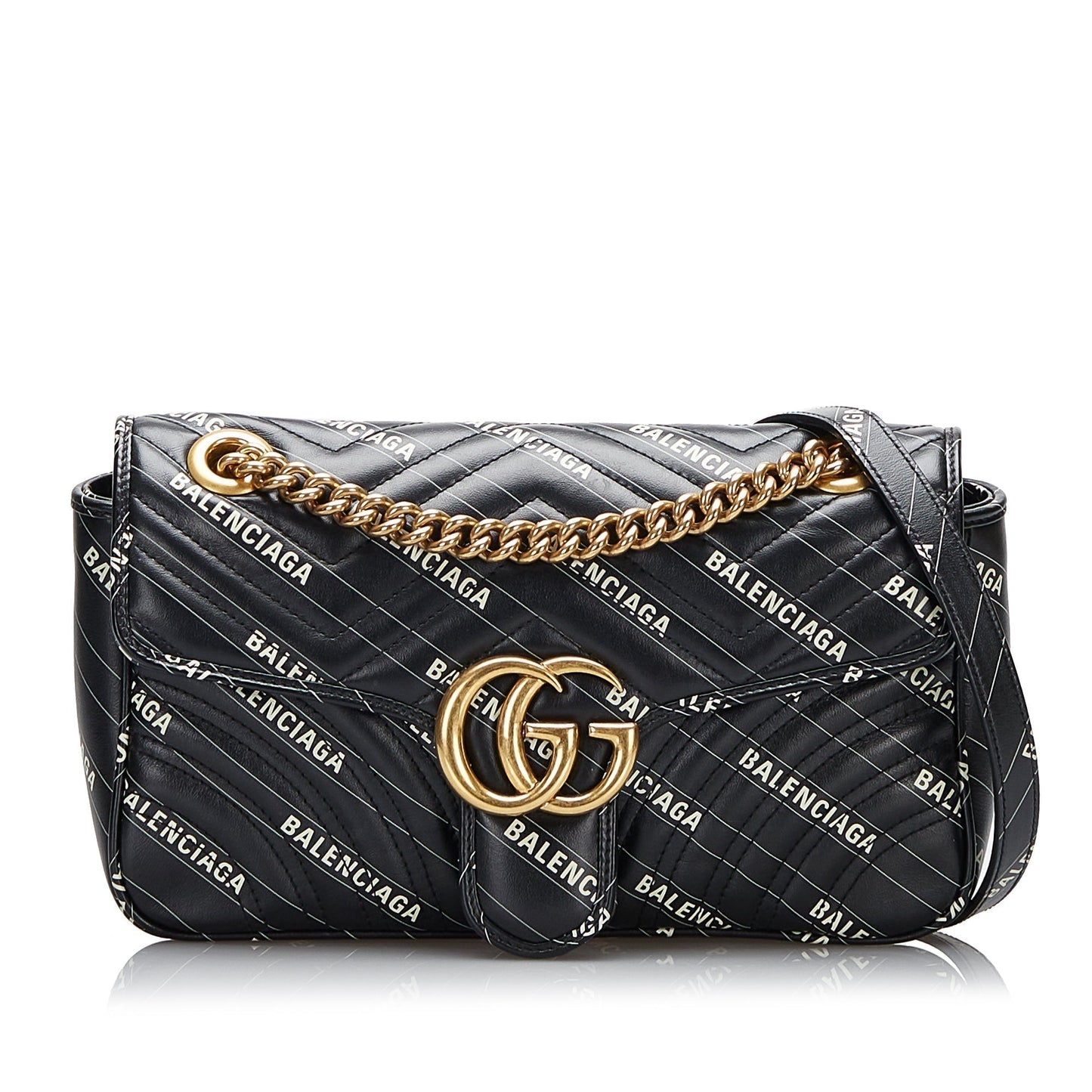 Gucci GG Marmont Leather Chain Shoulder Bag Style 22