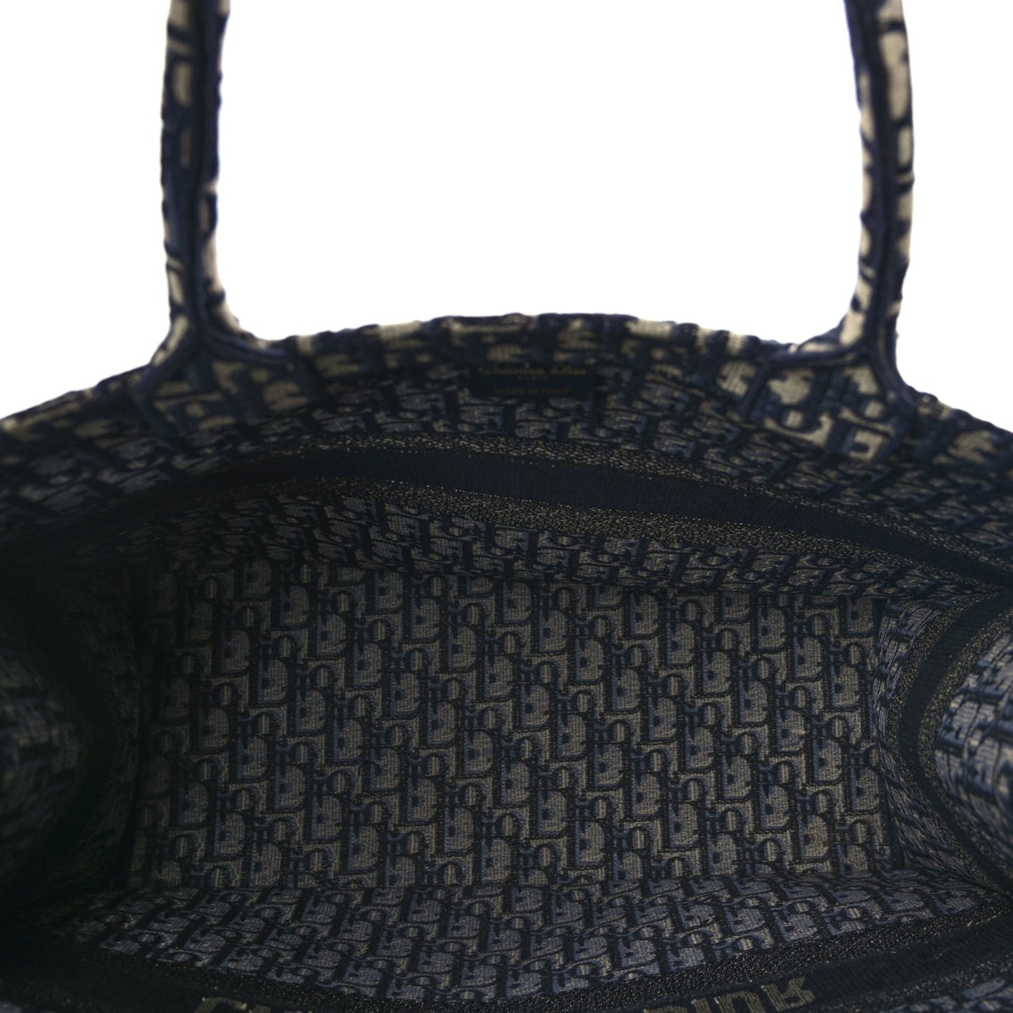 Christian Dior Oblique Large Book Tote Blue Multicolor