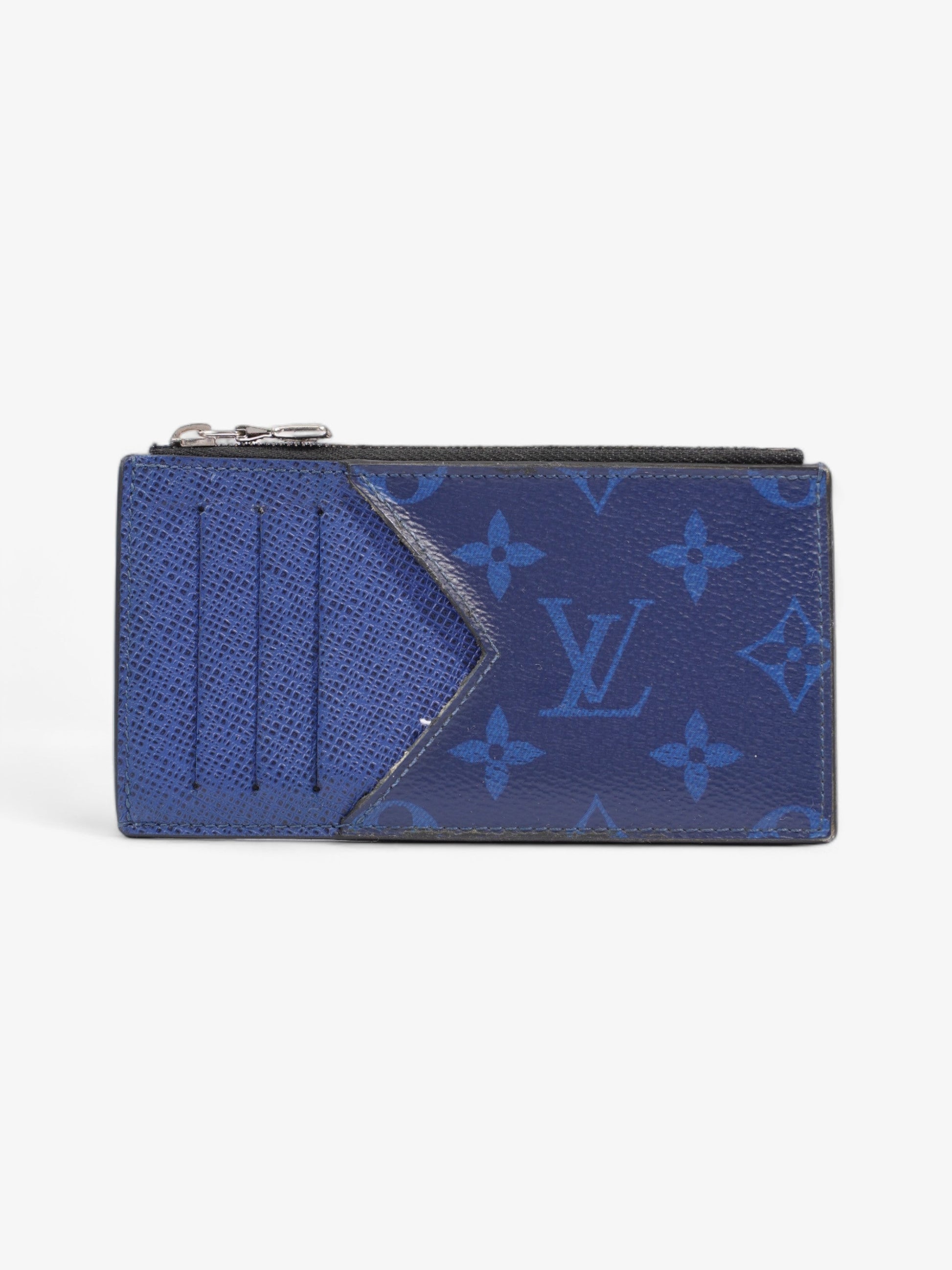 Louis Vuitton Coin Card Holder Navy Blue Leather