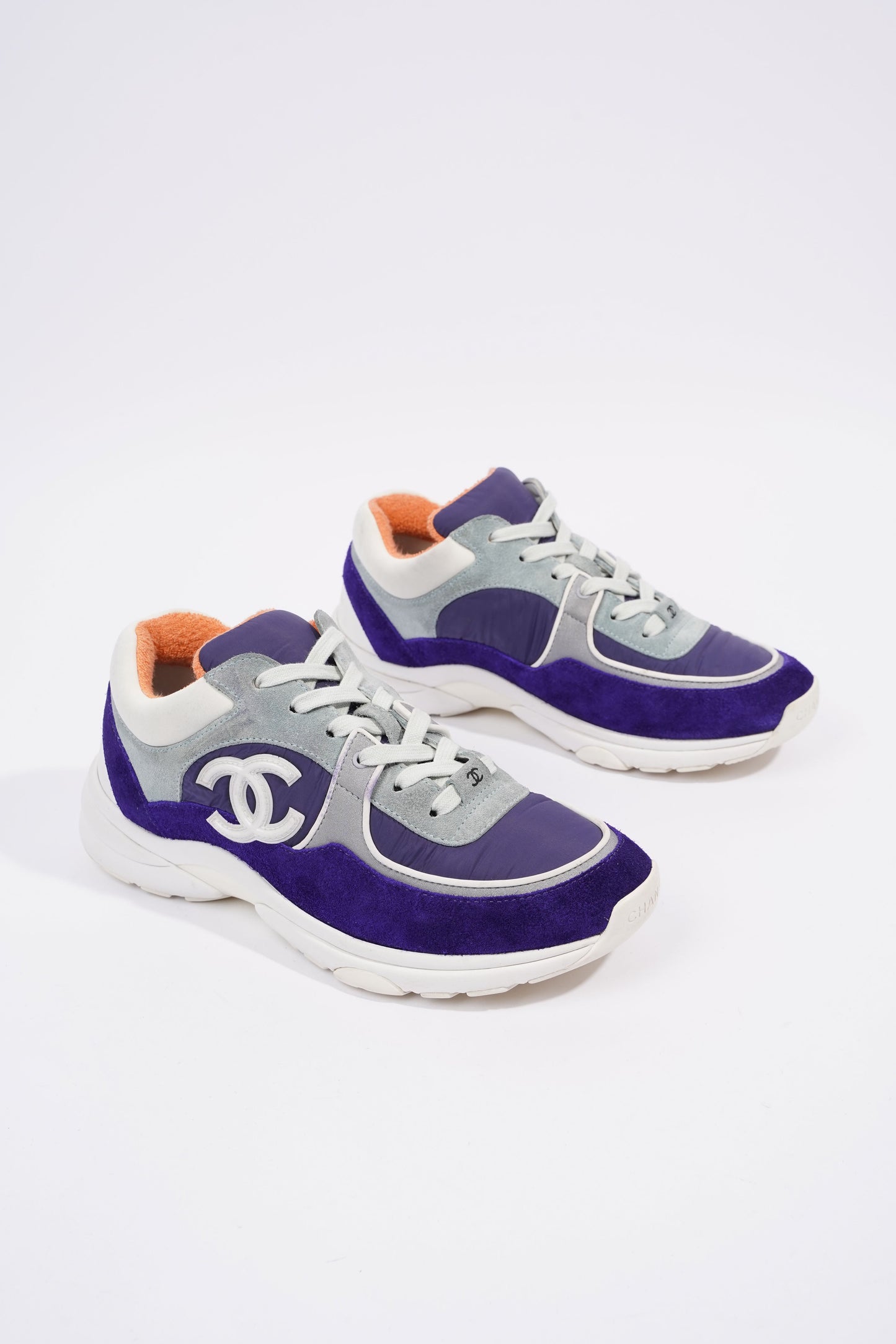 Chanel CC Logo Sneaker Blue White Nylon EU 39.5 UK 6.5