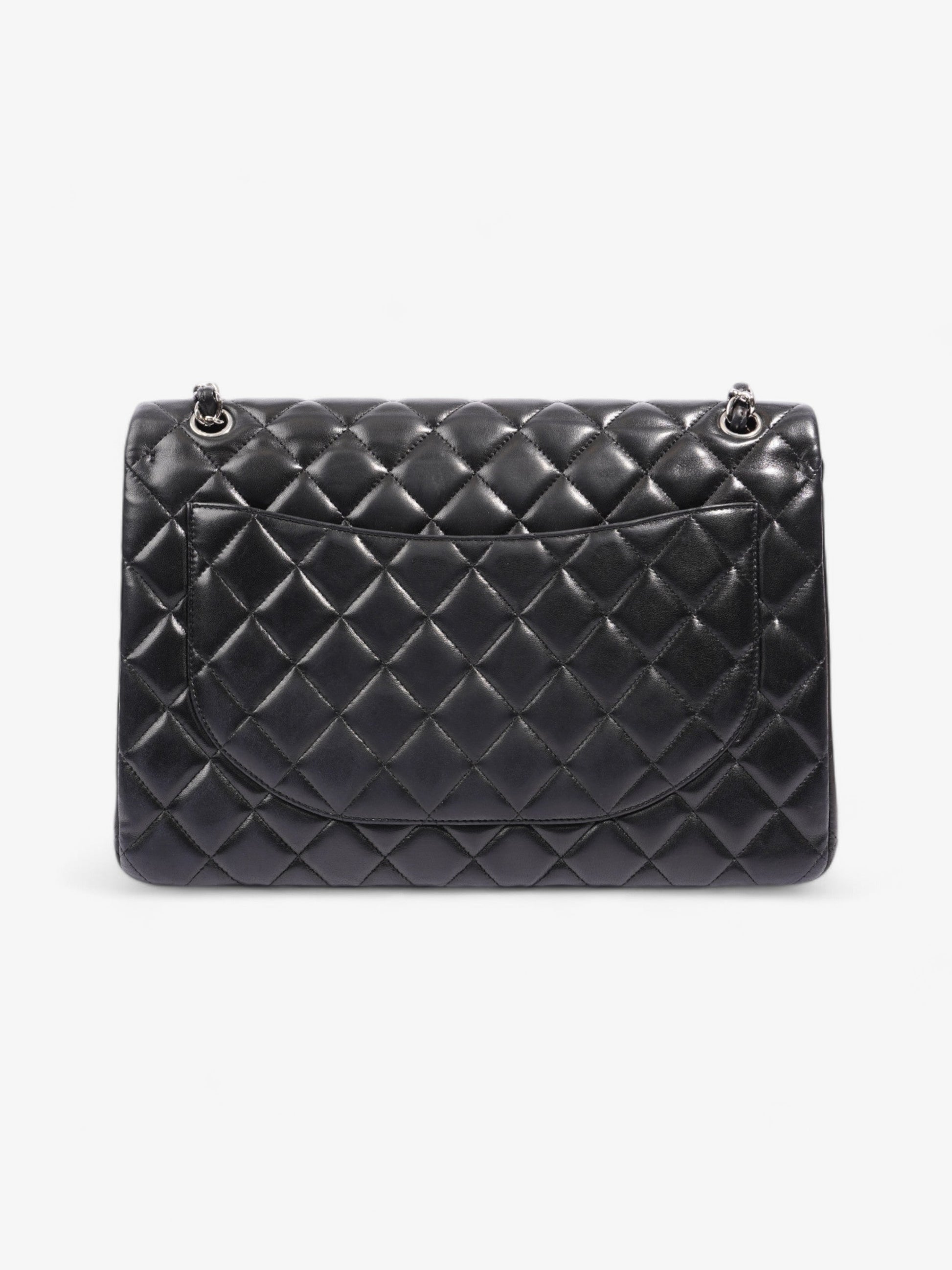 Chanel Classic Double Flap Black Lambskin Leather Maxi