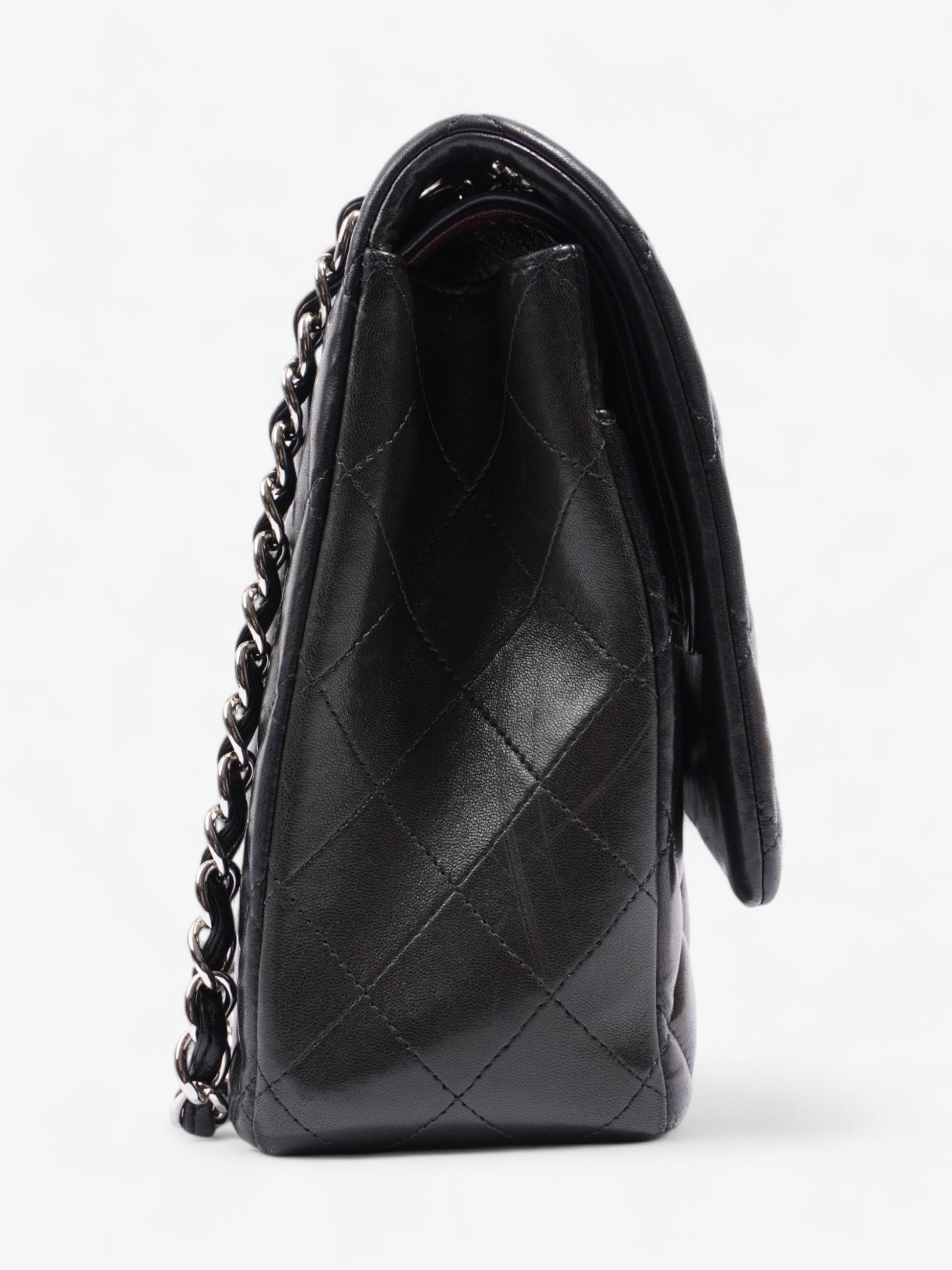 Chanel Classic Double Flap Black Lambskin Leather Maxi