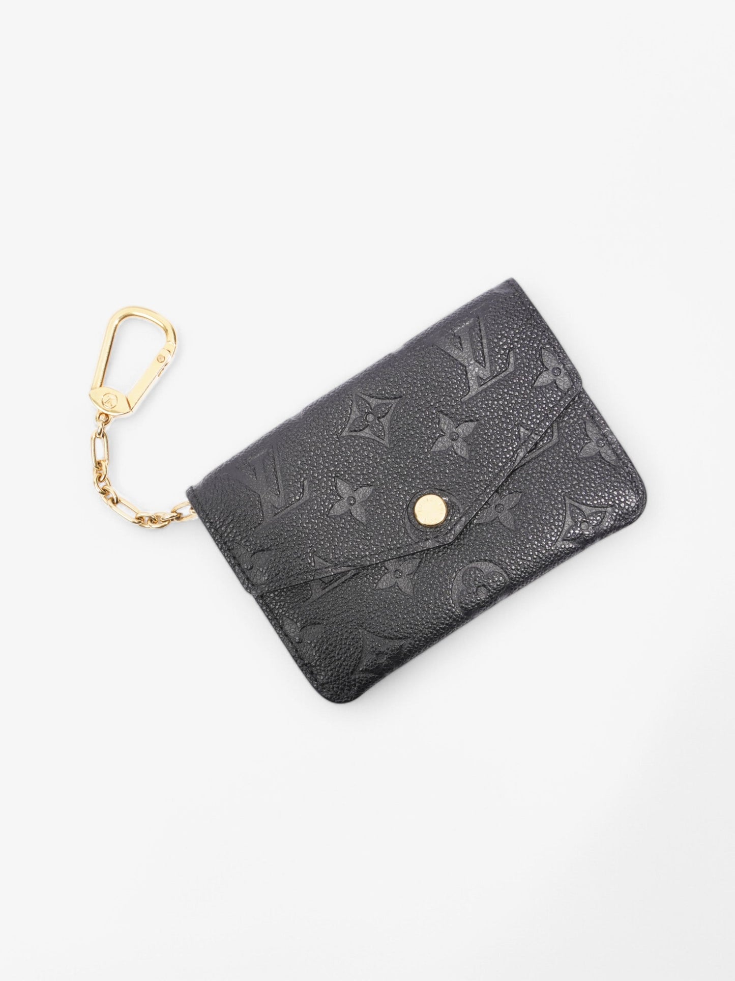 Louis Vuitton Coin Purse Keychain Black Leather