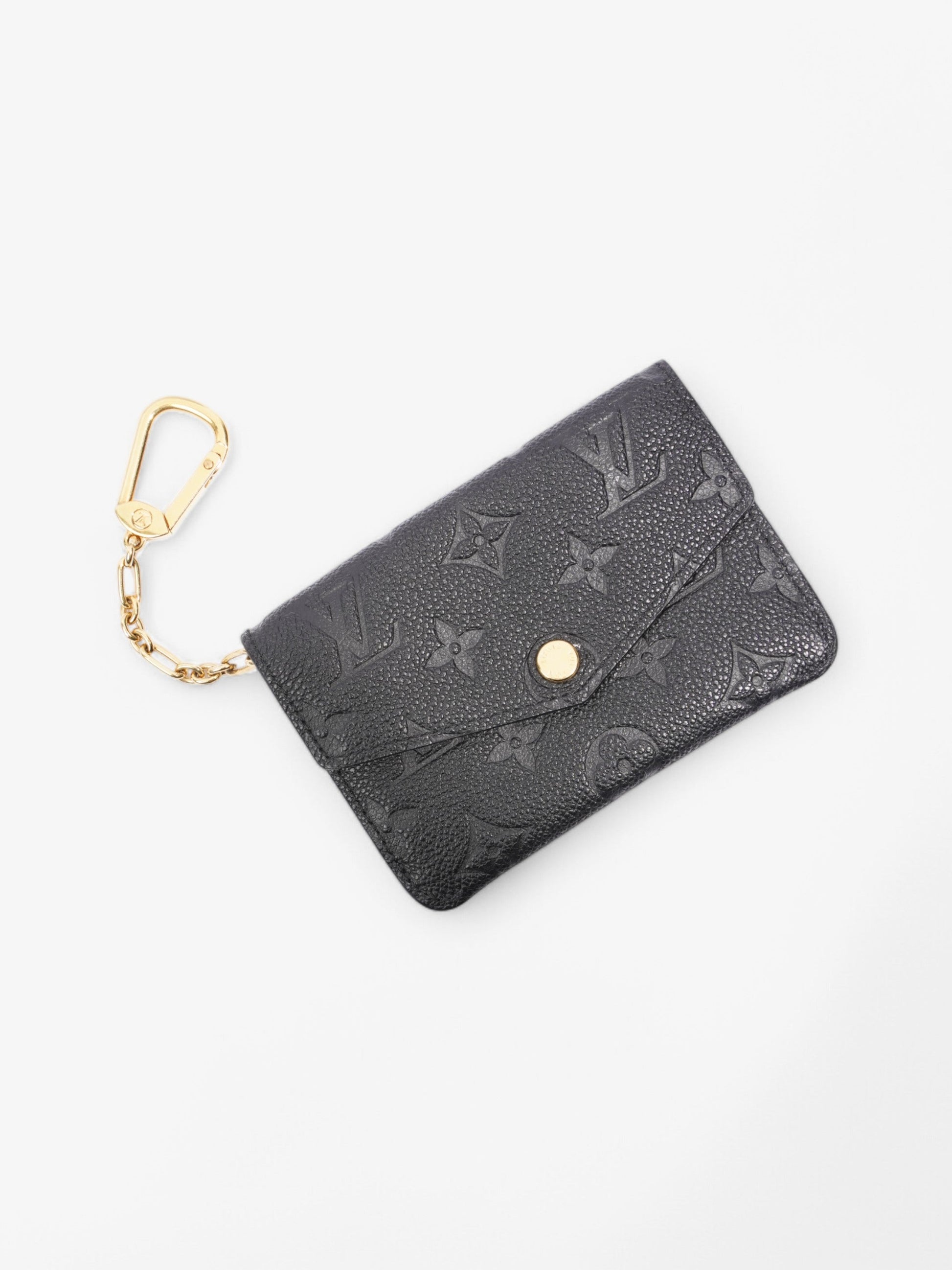 Louis Vuitton Coin Purse Keychain Black Leather