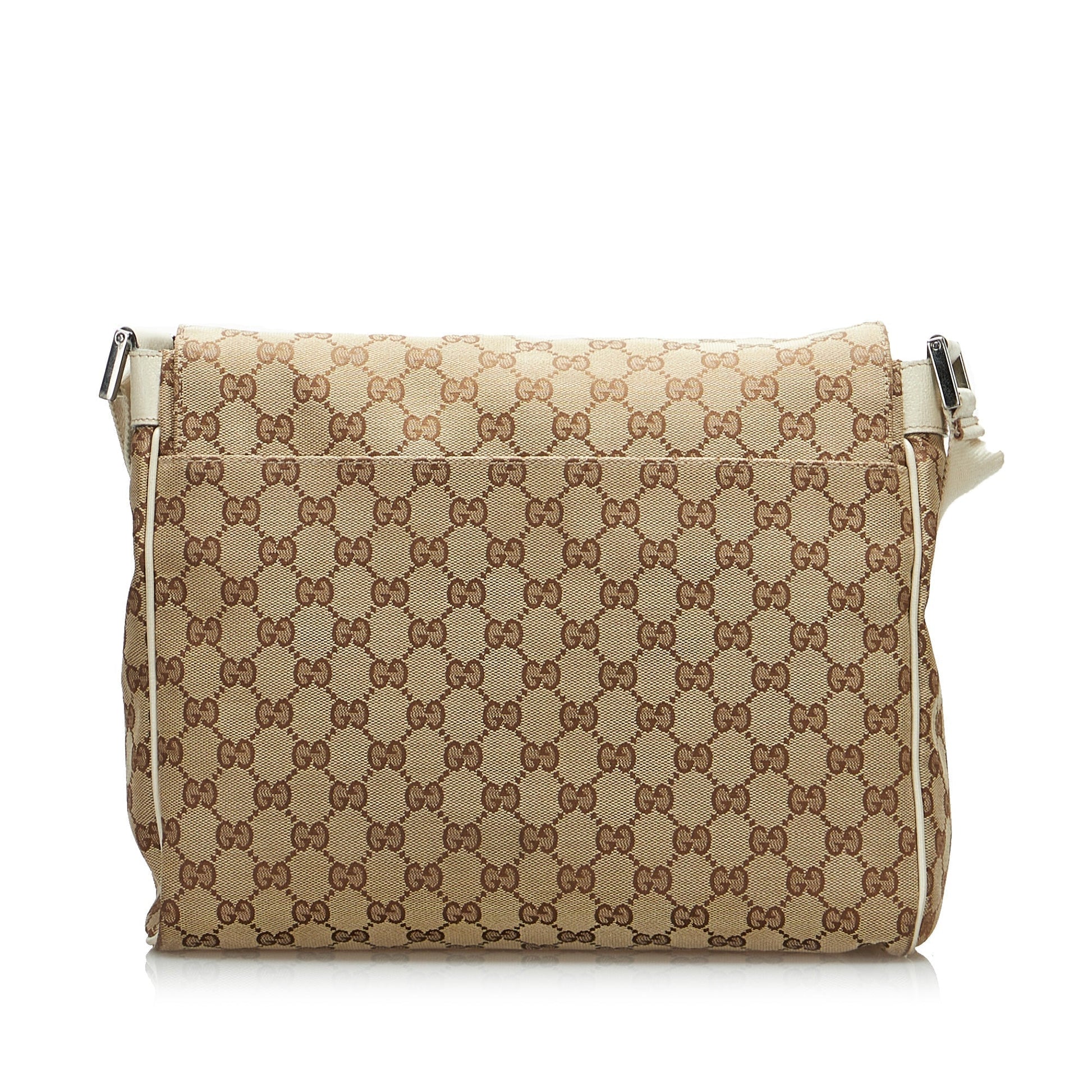 Gucci Brown Leather Canvas Crossbody Style 3