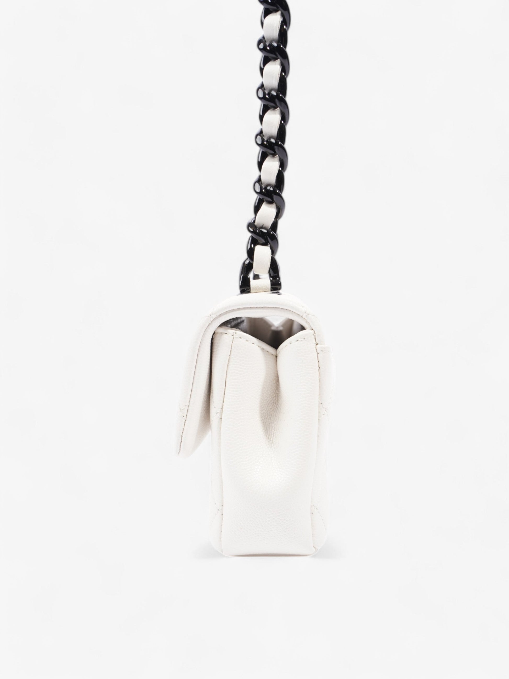 Chanel My Everything Flap White / Black Caviar Leather Small