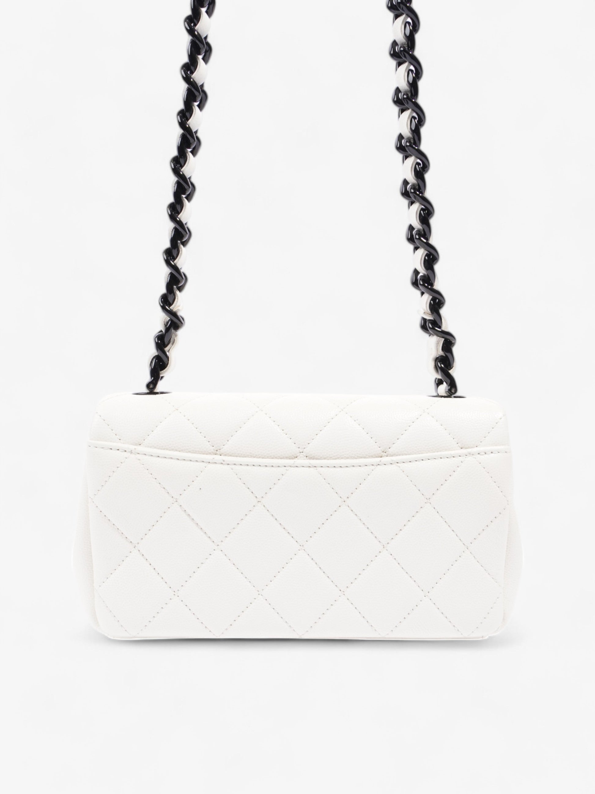 Chanel My Everything Flap White / Black Caviar Leather Small