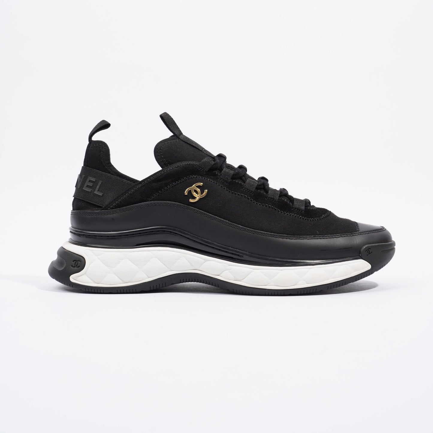 Chanel CC Logo Sneaker Black White Fabric EU 42 UK 8